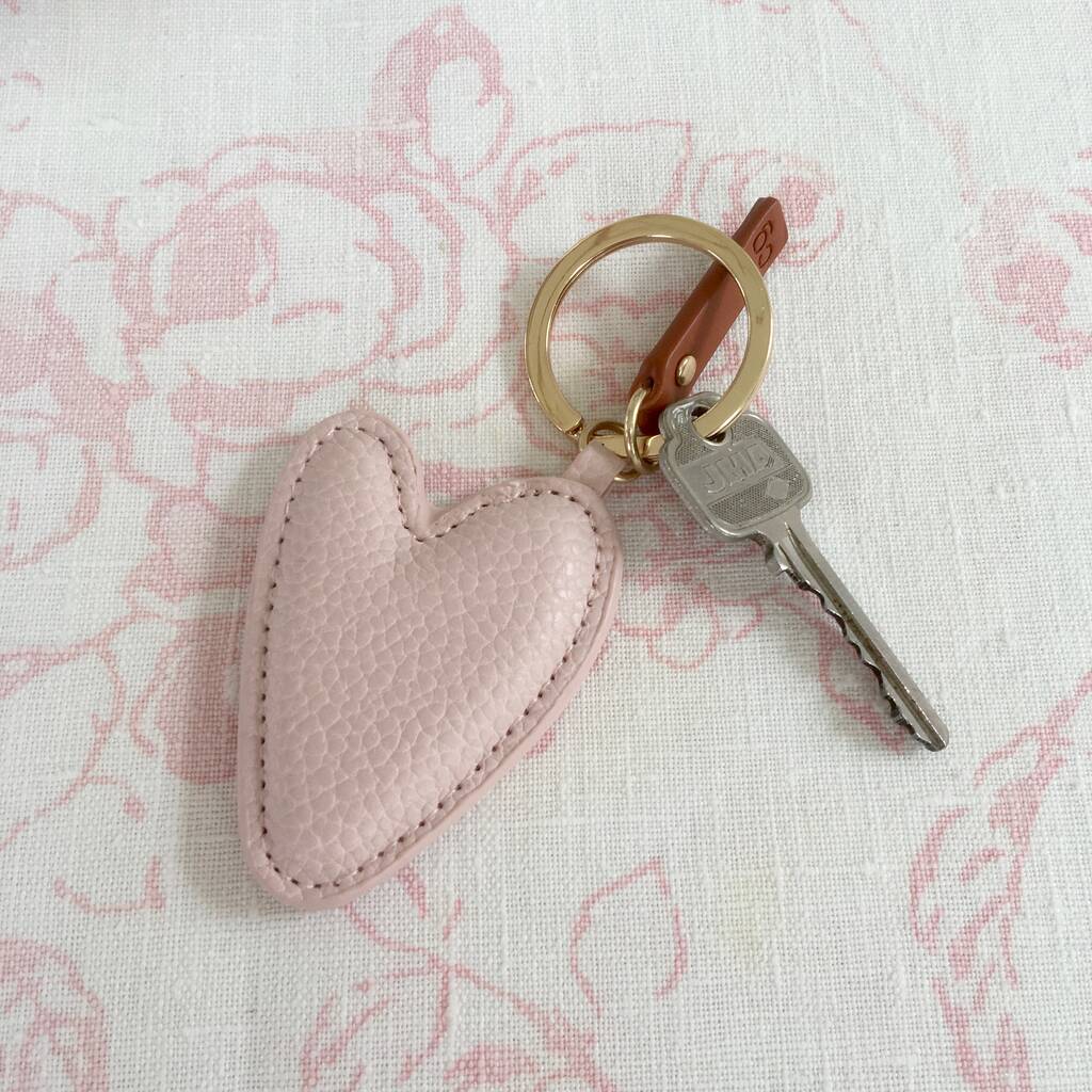 Pink Leather Heart Keyring / Charm By Chapel Cards | notonthehighstreet.com