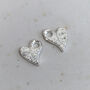 Sterling Silver Textured Tilted Heart Charm Hoops, thumbnail 6 of 9