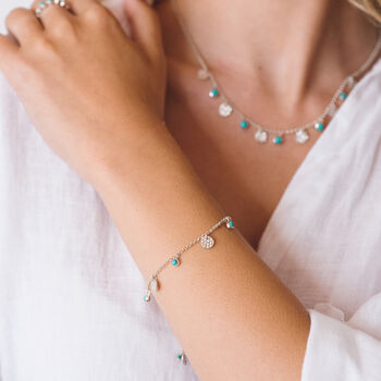 Lakshmi Bracelet Turquoise In Silver Or Gold Plated, 5 of 11