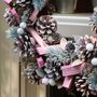 Camellia Pink Christmas Door Wreath, thumbnail 4 of 7