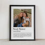 Personalised Soul Sister Print, Best Friend Gift, thumbnail 2 of 5