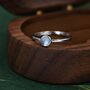Sterling Silver Minimalist Genuine Aquamarine Ring, thumbnail 3 of 10
