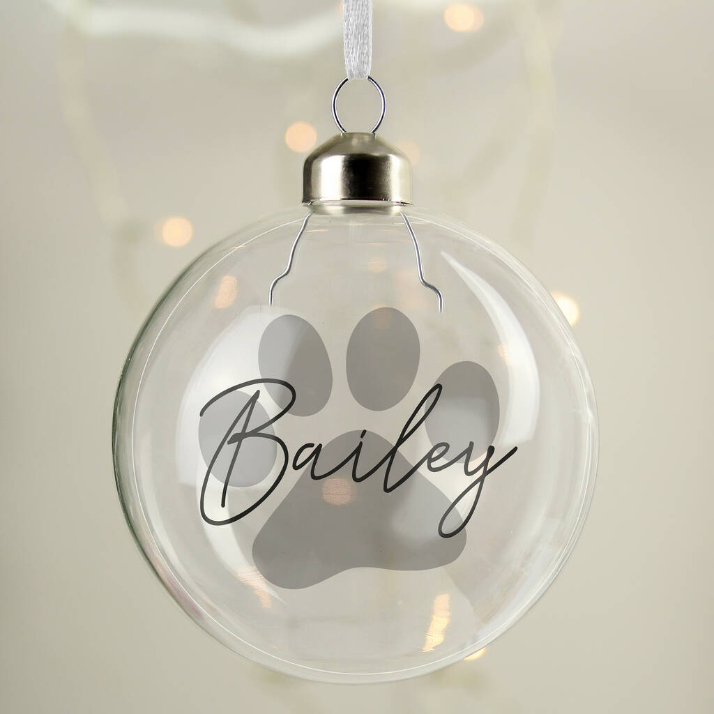 Personalised Pet Glass Christmas Tree Bauble By Sassy Bloom As seen on
