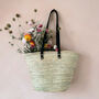 Valencia Shopper Beach Basket With Leather Handles, thumbnail 3 of 7