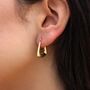 9ct Yellow Gold Triangle Hoop Earrings, thumbnail 1 of 4