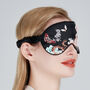 Silk Sleep Mask Eye Mask 100% Pure Soft Mulberry Silk Black Peacock Luxury Travel Gift Blackout Hypoallergenic, thumbnail 4 of 5