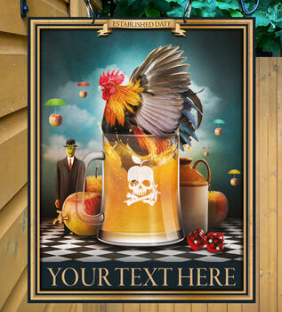 Cock In Cider Personalised Home Pub Sign Man Cave Sign, 5 of 8