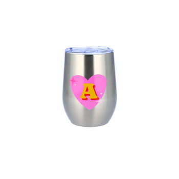 Initial Heart Metal Thermos Tumbler, 2 of 5
