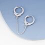 Handcuff Hoop Earrings With A Linking Chain, thumbnail 2 of 9