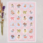 Fairy Stickers, Children's 24 Sticker Sheet With Cute Fairies And Flowers Design, thumbnail 2 of 2
