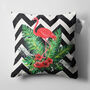 Pink Flamingo Cushion Cover With Leaves And Zig Zag, thumbnail 5 of 7