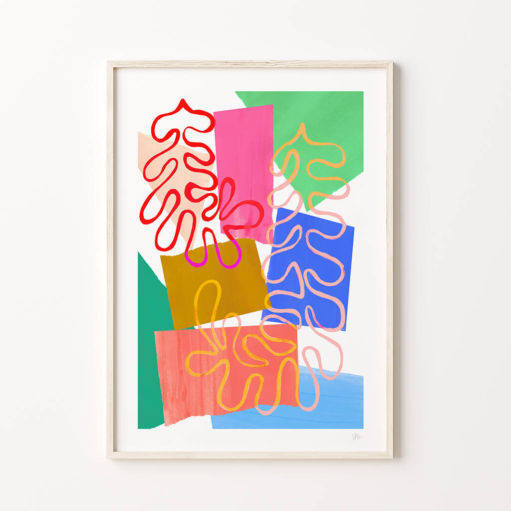 Rainbow Abstract Shapes Art Print By Violets Print House