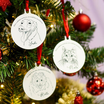 Personalised Hand Drawn Pet Portrait Memorial Keepsake Decoration, 4 of 7