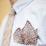 Mens Black And Soft Pink Ditzy Floral Pocket Square, thumbnail 2 of 7