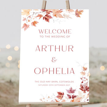 Autumn Wedding Welcome Sign, 2 of 3
