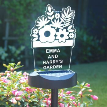 Personalised Plant Pot Design Outdoor Solar Light, 7 of 8