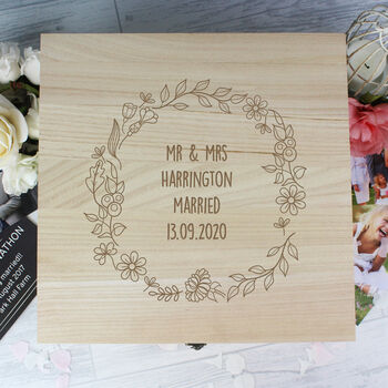 Personalised Floral Wreath Keepsake Box, 4 of 6