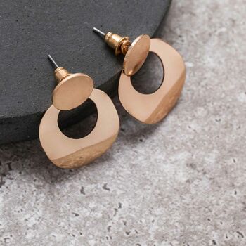 Shiny Hoop Look Stud Earrings In Gold Or Silver Colour, 2 of 4
