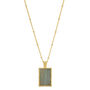 Gold Plated Labradorite Rectangle Pendant Necklace, thumbnail 2 of 3