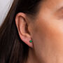 Solid 9ct Gold May Emerald Birthstone Stud Earrings – 4mm, thumbnail 2 of 3