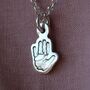 Silver Handprint Little Baby Charm Necklace, thumbnail 1 of 5