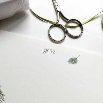 Falling Pine Leaves Personalised Winter Flatnotes, 2 of 5