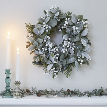 White Berry Christmas Door Wreath, 2 of 3