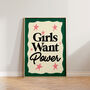 Girls Want Power Feminist Gift For Her Art Print, thumbnail 5 of 10