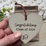 Congratulations Class Of 2024 Wooden Heart Sign, thumbnail 1 of 3