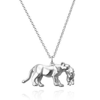 Personalised Lioness Mother And Baby Necklace, 9 of 12
