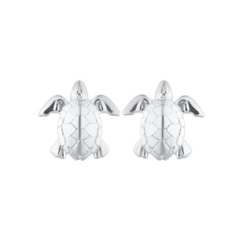 Sterling Silver Turtle Stud Earrings, 6 of 12