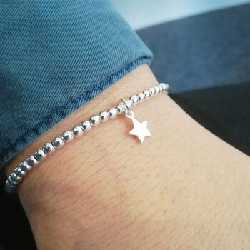 Sterling Silver Ball Slider Bracelet With Dinky Star, 2 of 4