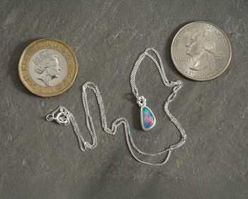 Fine Australian Opal Doublet Necklace In Sterling Silver, 3 of 5