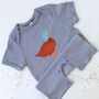 Baby Short Sleeve Striped Bodysuit, Duck, thumbnail 2 of 4