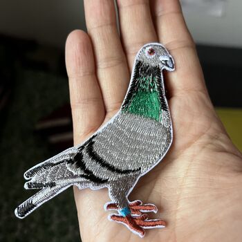 Embroidered Iron On Pigeon Patch, 2 of 7