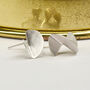 'Bauhaus' Handmade Brushed Silver Stud Earrings, thumbnail 1 of 9