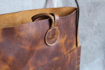 Hand Crafted Real Leather Tote Handbag Gift For Her, 8 of 12