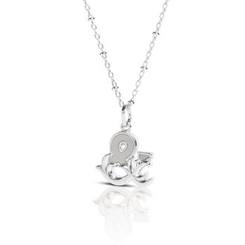 Solid Silver And Initial Necklace With Mother Of Pearl, 2 of 6