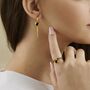 Gold Vermeil Heart Charm Ring Garnet And Onyx Gemstones, thumbnail 4 of 6
