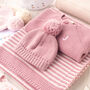 Luxury Baby Girl Dawn And Petal Pink Knitted Gift Box, thumbnail 1 of 12