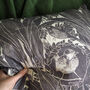 Birds And Aspidistra Block Printed Large Cushion, thumbnail 2 of 6