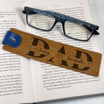 Father's Day Personalised Leather Bookmark From Children, 3 of 7