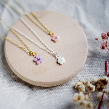 Cherry Blossom Pressed Flower Necklace, 2 of 5