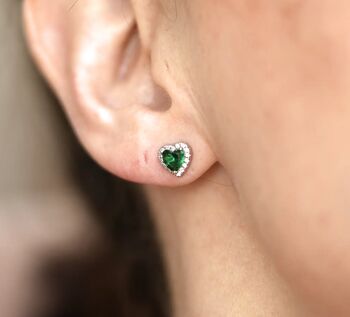 May Birthstone Earrings Emerald, 3 of 4