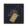 Moroccan Flower Blue Orange Key Ring, thumbnail 3 of 10