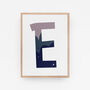 Purple And Blue Personalised Initial Letter Art Print, thumbnail 8 of 12