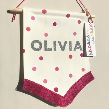Customised Fabric Name Banner With Polka Dots, 4 of 6
