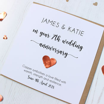 Personalised 7th Anniversary Card For Husband Or Wife, 5 of 9