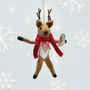Personalised Felt Selfie Reindeer Christmas Decoration, thumbnail 8 of 9