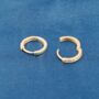 Gold Pave Huggie Hoops, Cz Stone Hoop Earrings, Small Huggie Hoops, thumbnail 6 of 7
